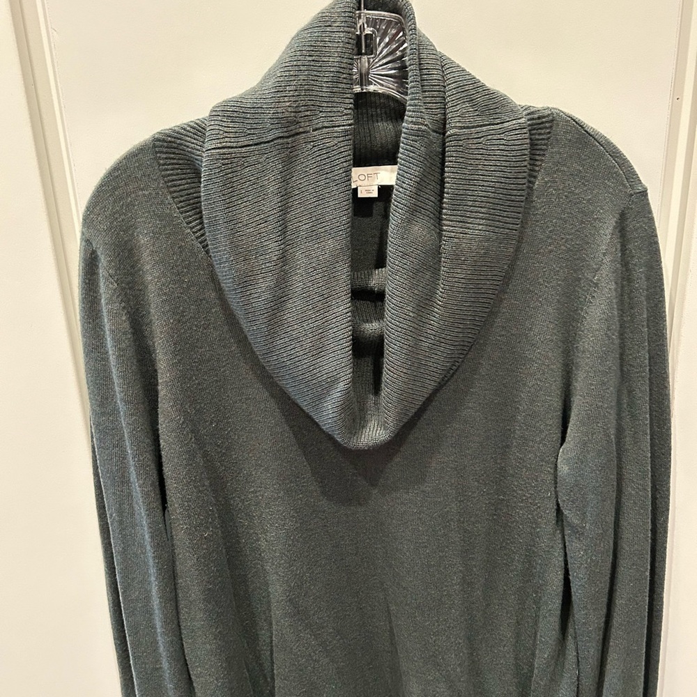 Green cowl neck sweater